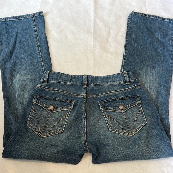 Ann Taylor Loft petites 00P blue jeans wide boot - Picture 3 of 5